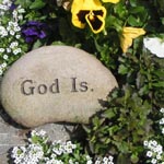 A rock that says God is